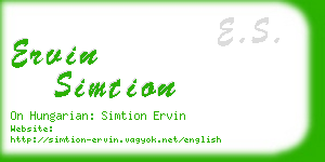 ervin simtion business card